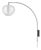 Bloom Sphere Arc Lamp - Black Nickel, Steel Base, White Satin Shade, Dimmable For Sale