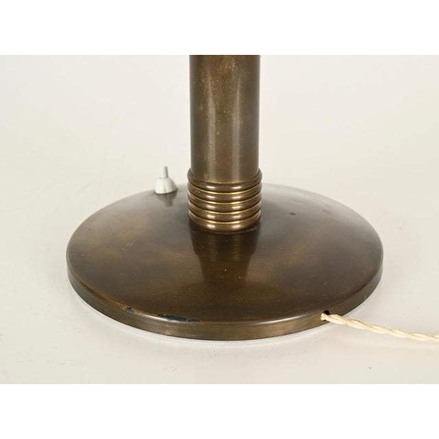 Art Deco Patinated Brass Mushroom Table Lamp, Italy, 1940s For Sale - Image 14 of 15