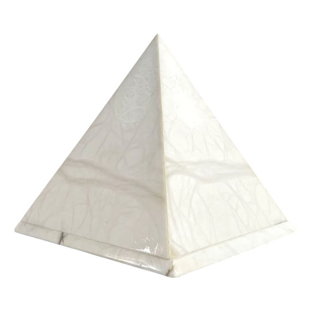 Marble Pyramid Table Lamp, 1980s For Sale