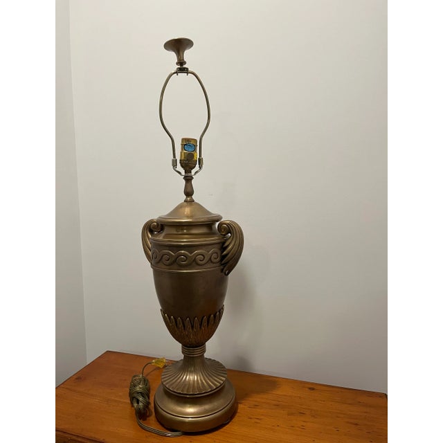 2000 - 2009 2000s Chapman Bronze Table Lamp W Black Shade For Sale - Image 5 of 8