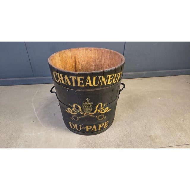 1950s Chateauneuf Du Pape Wooden Grape Bucket, 1950s For Sale - Image 5 of 13
