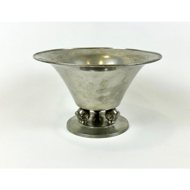 Silver Swedish Art Deco Pewter Bowl by Edvin Ollers for Schreuder & Olsson, 1944 For Sale - Image 8 of 8