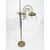 Mid-Century Modern Vintage Art Deco Brass Floor Lamp With Etched Frosted Glass Shade For Sale - Image 3 of 6