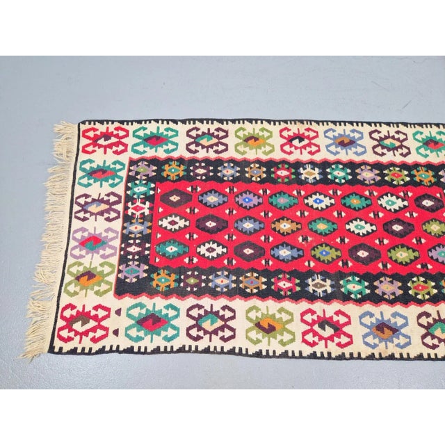 Vintage Kelim Bohemian Wall Hanging Boho Rug, 1950s For Sale - Image 3 of 7