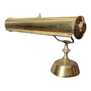Vintage Mid Century Brass Banker’s Desk Lamp For Sale