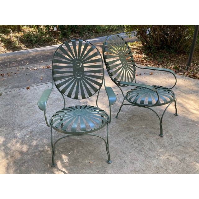 Mid 20th Century Attributed to Francois Carre Oversized Coastal Lounge Chairs, Circa 1940 - A Pair For Sale - Image 5 of 6