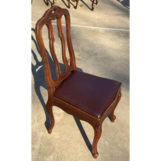 Wood Vintage French Country Splay Back Dining Chairs - Set of 6 For Sale - Image 7 of 7
