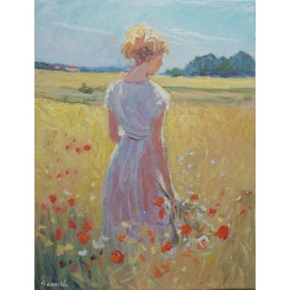 Sean Wu Original Oil Painting of Girl Portrait For Sale