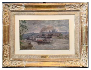 Charles Jean Agard View of Rouen France, Impressionist 19th Century, Oil, 1898