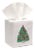 Christmas Tree Tissue Box Cover in White Linen & Cotton, Embroidered For Sale