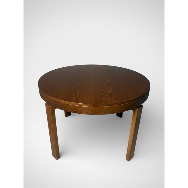 Modern Vintage Extendable Brutalist Round Table, 1960s For Sale - Image 3 of 7