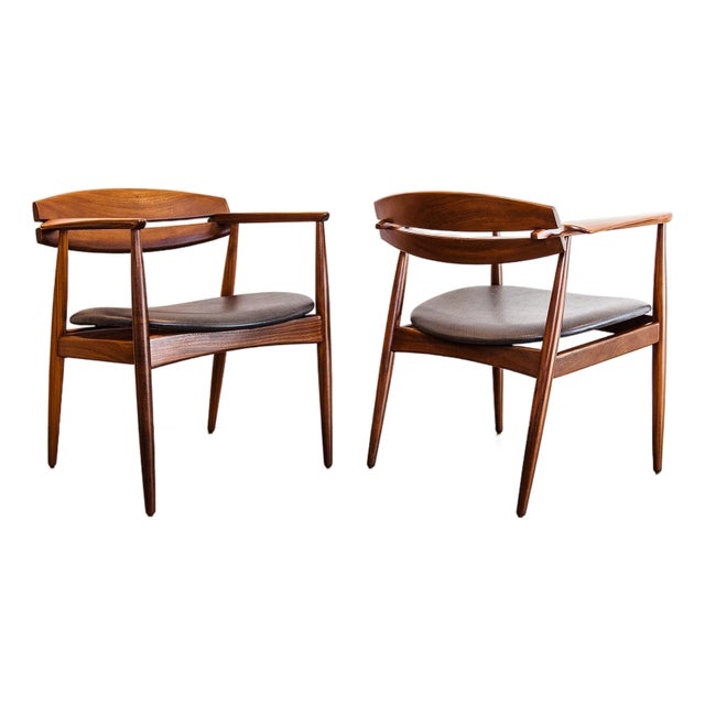 Sculpted Low Back Danish Armchairs by John Sylvester & Jørgen Matz for Bramin For Sale