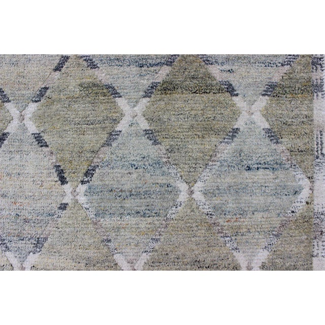 Gray Gray Geometric Scandinavian Piled Rug by Keivan Woven Arts , 9'2 X 11'10 For Sale - Image 8 of 12
