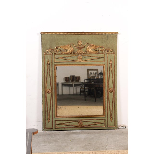 Large 19th C. Trumeau Mirror With Swan Motif For Sale - Image 4 of 16