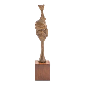 1950s Louis Mendez "Figure II" Modern Gilt Bronze Sculpture