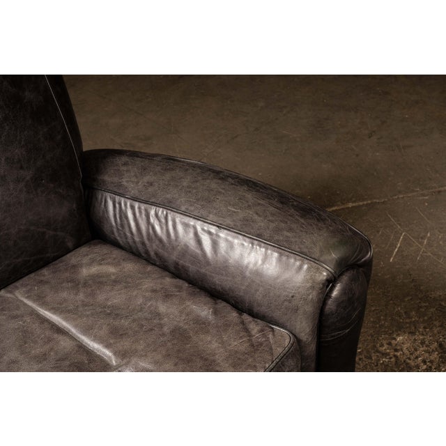 2000 - 2009 Vintage Leather Lounge Armchair in Black by Klaussner For Sale - Image 5 of 6