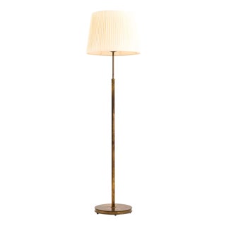 Brass and Silk Floor Lamp by Josef Frank for Svenskt Tenn, 1960s For Sale