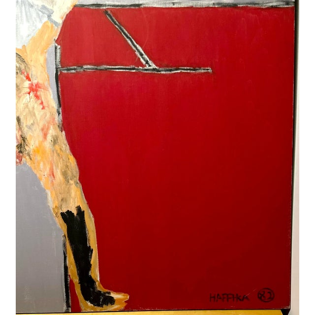 Original Michael Hafftka Expressionist Oil Painting of a Male Nude