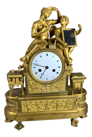 Empire Clock in Gilt Bronze, 1810