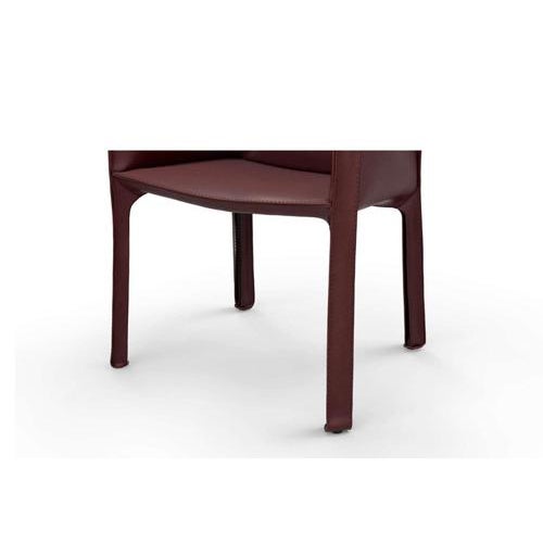 Black Mid-Century Cab 413 Chair in Saddle Leather & Steel from Mario Bellini For Sale - Image 8 of 11