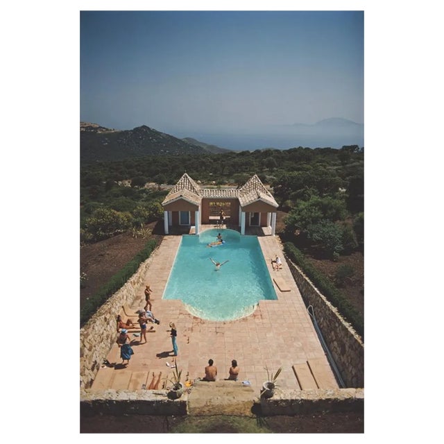 Slim Aarons, Pool at El Cuarton, Estate Stamped Photographic Print, 1971 / 2020s For Sale