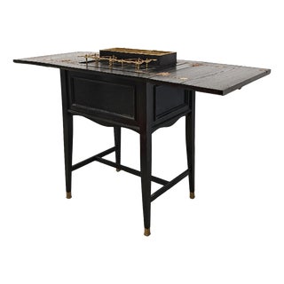 Vienna Secession Bar Cabinet in Ebonized Oak and Brass, Austria, 1910s For Sale