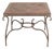 1980s French Coffee Table with Old Wind Rose Parquet Top and Wrought Iron Base For Sale
