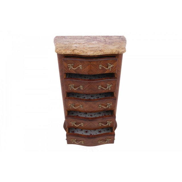 Walnut Chiffonier with Marble Top, 1890s For Sale - Image 4 of 9