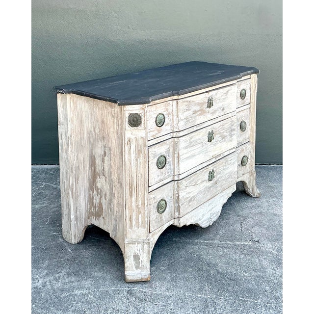 Vintage Patinated Gustavian Serpentine Chest of Drawers For Sale - Image 13 of 14