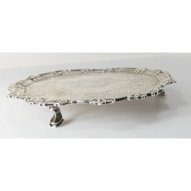 Metal 18th Century Irish Sterling Silver Dublin Hallmarked Salver For Sale - Image 7 of 12