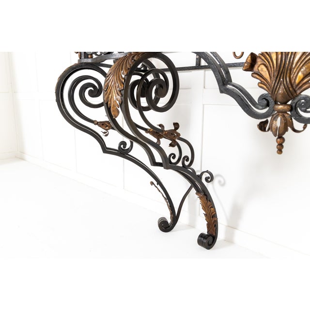 Large 19th Century French Wrought Iron Console For Sale - Image 3 of 10