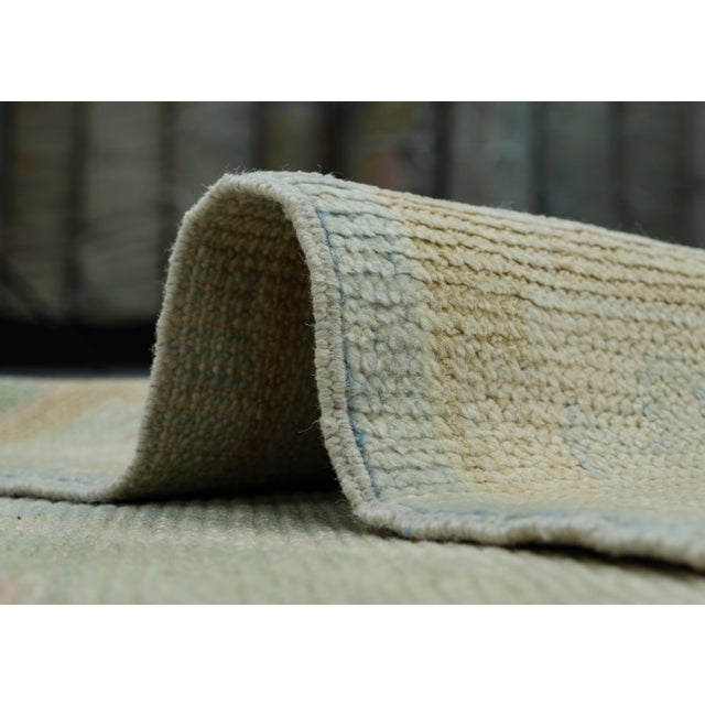 Blue Turkish Oushak Runner Rug 4'8" x 17'9" #18027 For Sale - Image 8 of 8