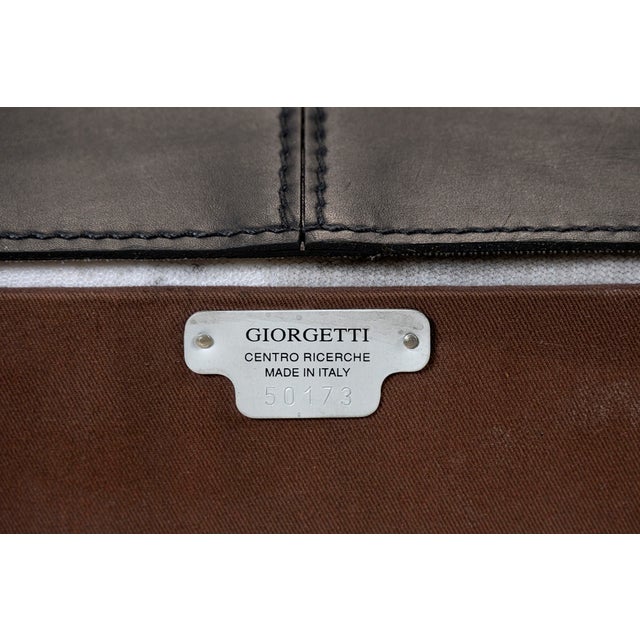 Mid-Century Leather Armchairs by Giorgetti, Set of 2 For Sale - Image 10 of 13