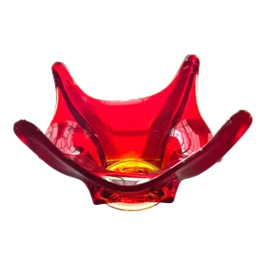 Vintage Viking Red Glass Stretch Bowl