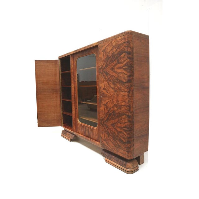 Large Vintage Art Deco Cabinet in Burl Walnut, 1930s For Sale - Image 6 of 12
