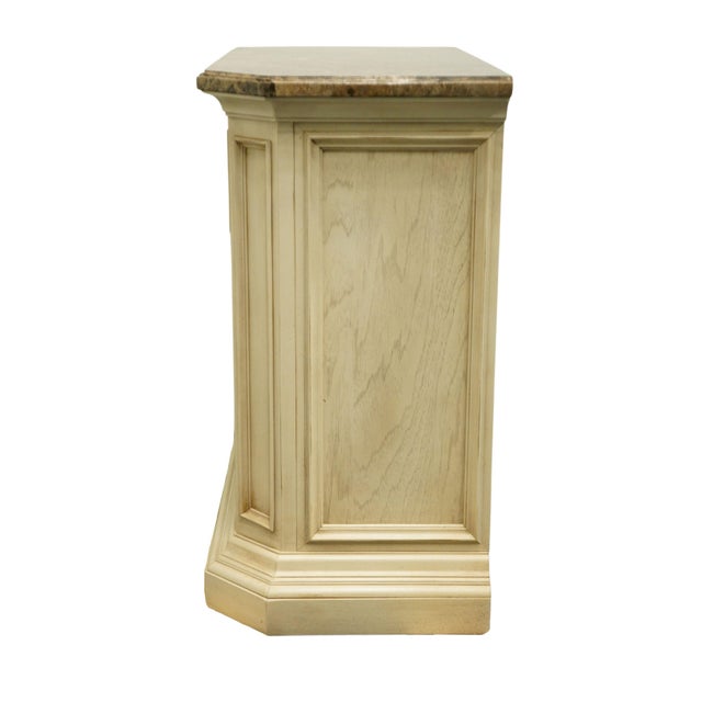 Stanley Furniture Contemporary Modern Off White / Cream Painted 38" Three Drawer Nightstand W. Granite Top 644-23-217 For Sale In Kansas City - Image 6 of 9