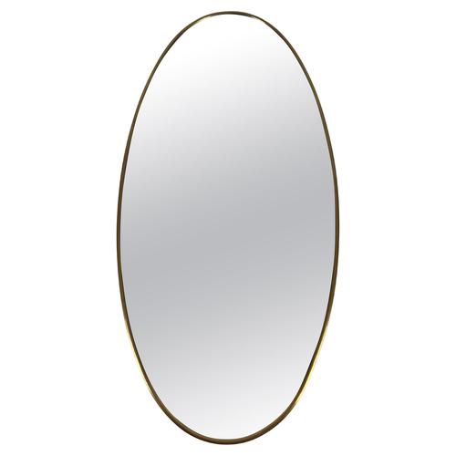 Italian Oval Brass Framed Wall Mirror, 1960s For Sale - Image 12 of 12