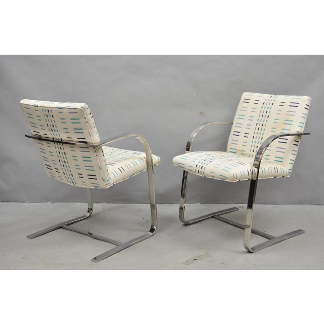 Vintage Mid Century Modern Brno Style Chrome Cantilever Arm Chairs after Milo Baughman (B) - a Pair. For Sale - Image 13 of 13