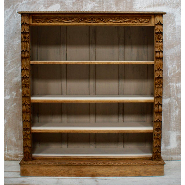 Victorian Oak Open Bookcase, 1880s For Sale - Image 11 of 11