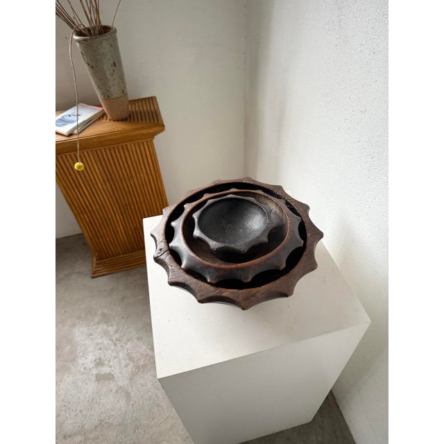 1950s Savoyard Brutalist Folk Art Wooden Dishes, 1950s, Set of 3 For Sale - Image 5 of 18