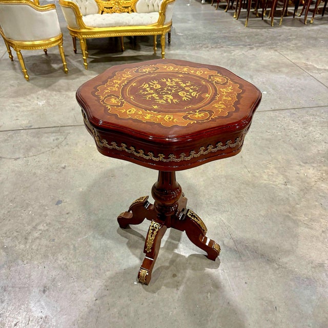 1990s Bedside Table French Side Table Baroque Style For Sale In Miami - Image 6 of 8