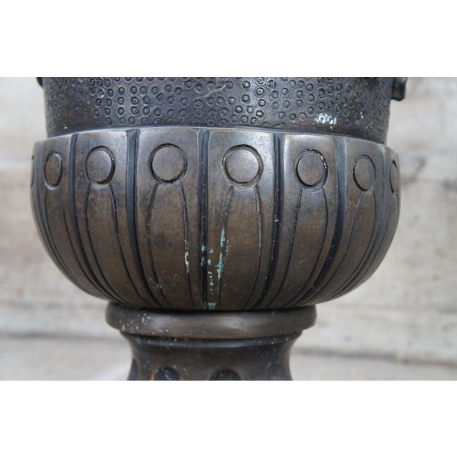 Mid 20th Century Lost Wax Cast Bronze Figural Zeus Urn Sculpture Planter Jardinière Pot For Sale - Image 9 of 11