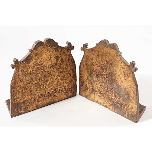 Pair of Vintage Cast Iron Book Ends - Sailing Ship - Elizabethan Galleon For Sale - Image 4 of 5