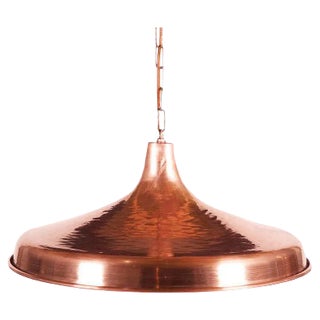 Danish Hammered Copper Pendant, 1950s For Sale
