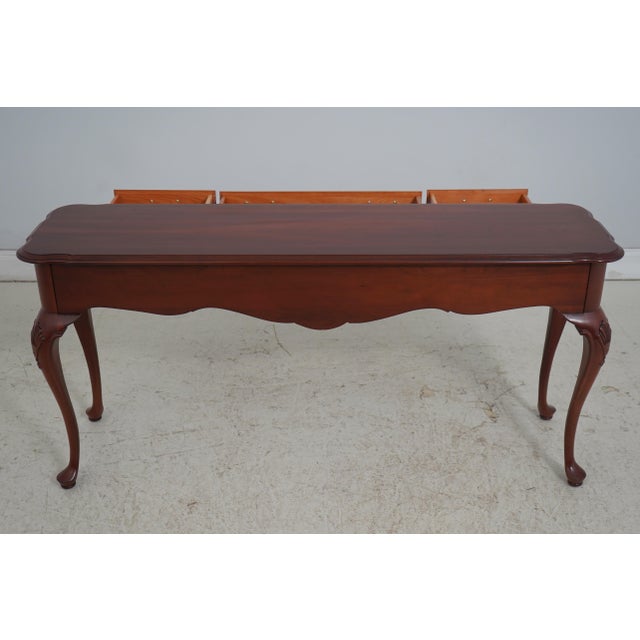 1990s Ethan Allen Georgian Court Cherry Sofa Table For Sale - Image 5 of 18