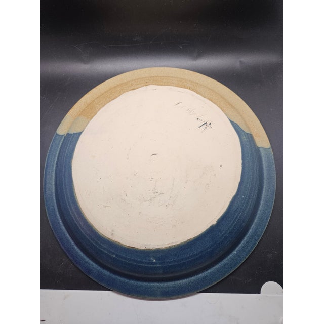 Abstract Vintage Studio Art Pottery Plate, Signed For Sale - Image 3 of 3