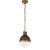 Thomas O'Brien for Visual Comfort Signature Hicks Small Pendant in Bronze & Hand-Rubbed Antique Brass with White Glass For Sale