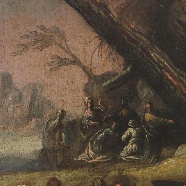 Moses Makes the Water Flow from the Rock, Oil on Canvas, Framed For Sale - Image 8 of 13