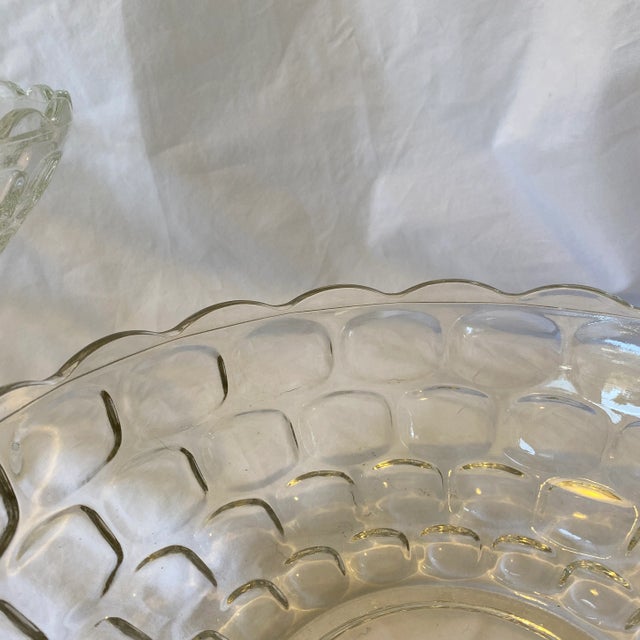 Glass 1940s Federal Glass “Yorktown” Compote and Serving Bowl - Set of 2 For Sale - Image 7 of 9