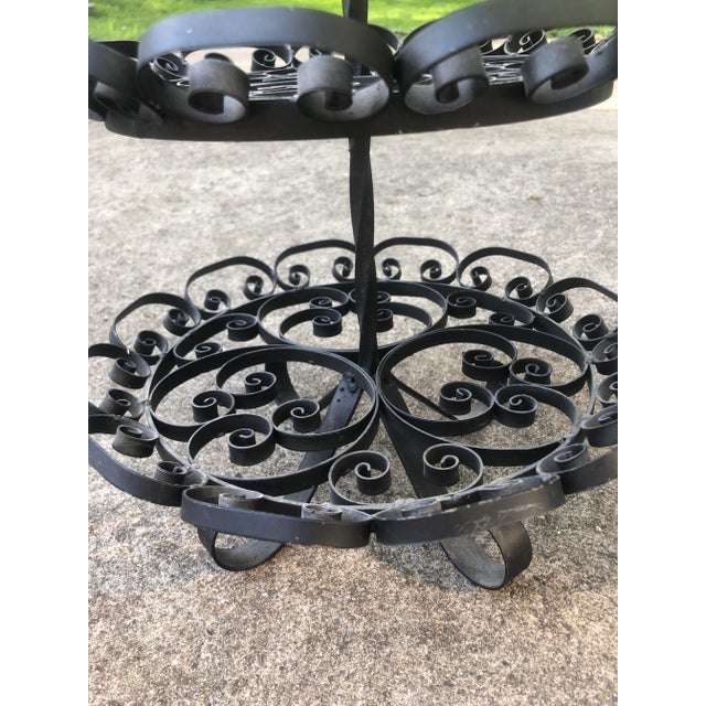 Metal 1950s Spanish Ornate Cast Iron Three Tier Stand For Sale - Image 7 of 10